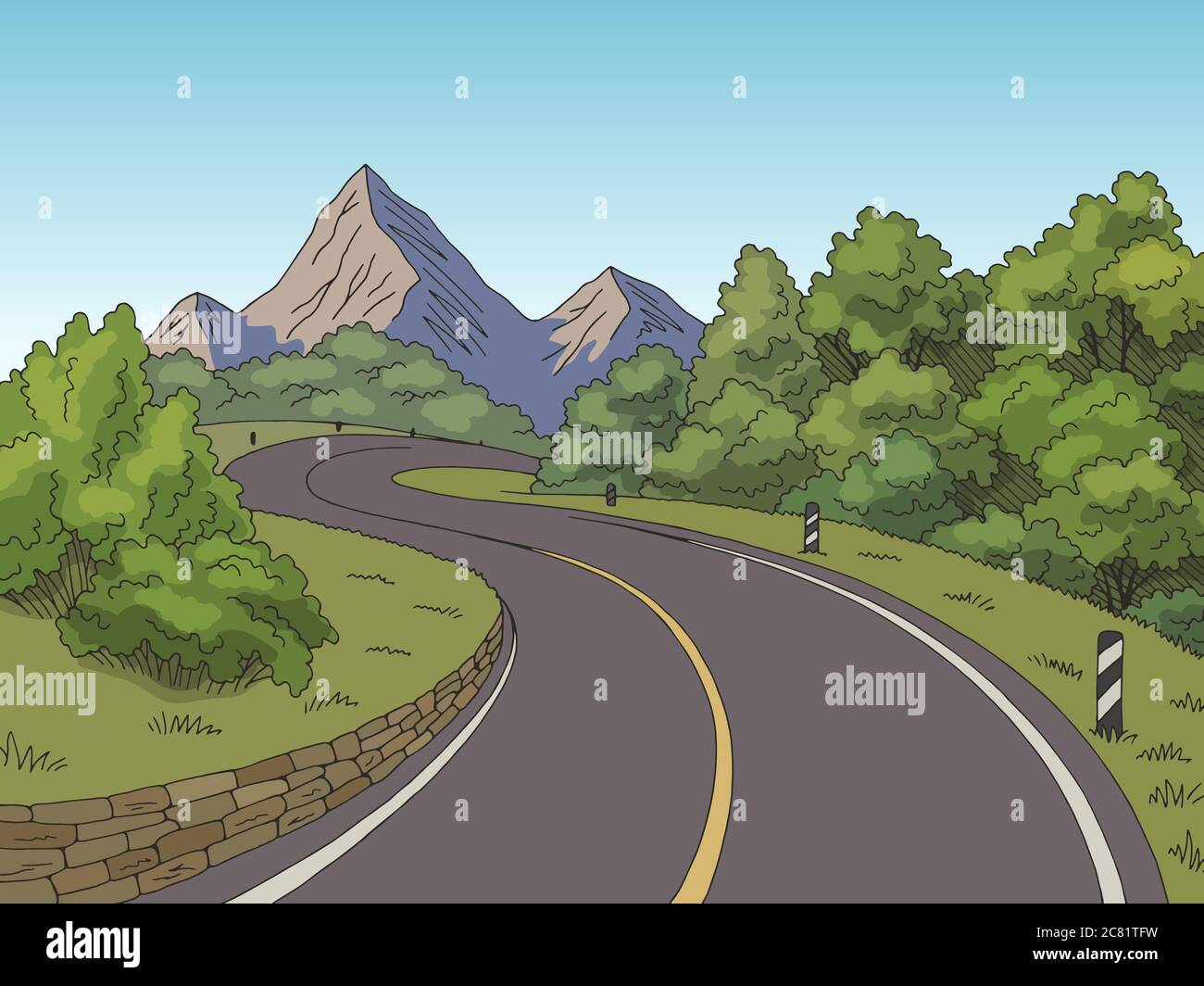 How To Draw A Road Landscape