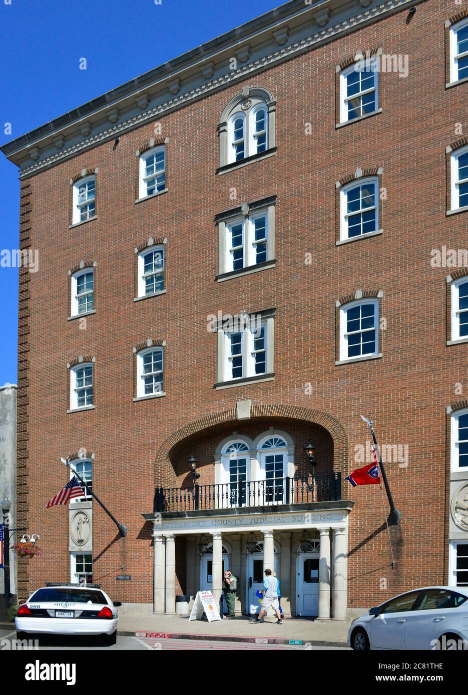 The Old Rutherford County Judicial Building, built in 1925, recently underwent interior remodel in Murfreesboro, TN, small town USA Stock Photo
