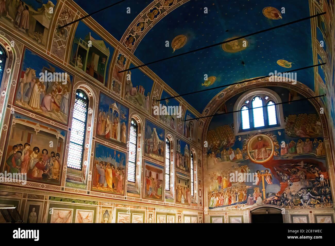 Magnificence of Scrovegni Chapel by Giotto in Padua, Italy Stock Photo