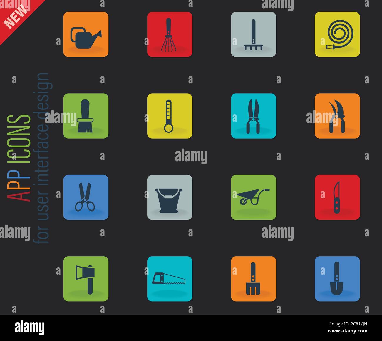 garden tools icon set Stock Vector Image & Art - Alamy