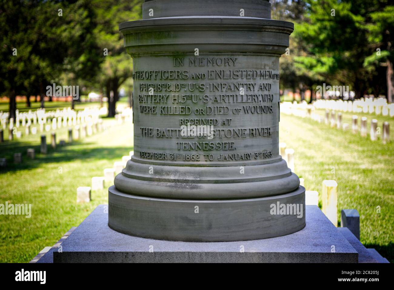 Close up of the memorial dedication statue's inscription at the Stones