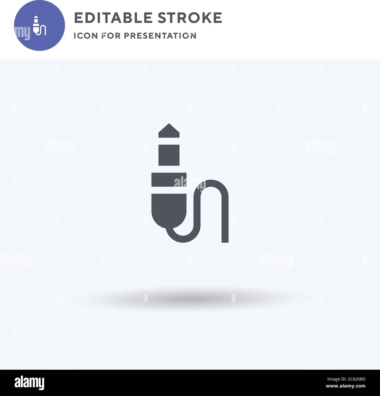 Jack Cable icon vector, filled flat sign, solid pictogram isolated on ...