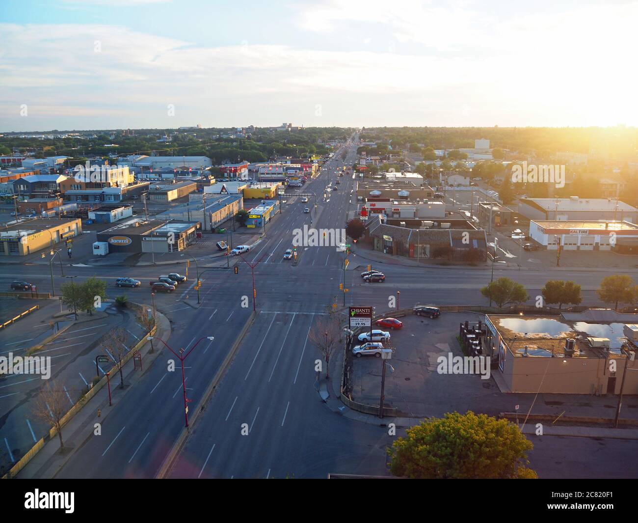 Sunrise over Saskatoon, Saskatchewan, Canada Stock Photo