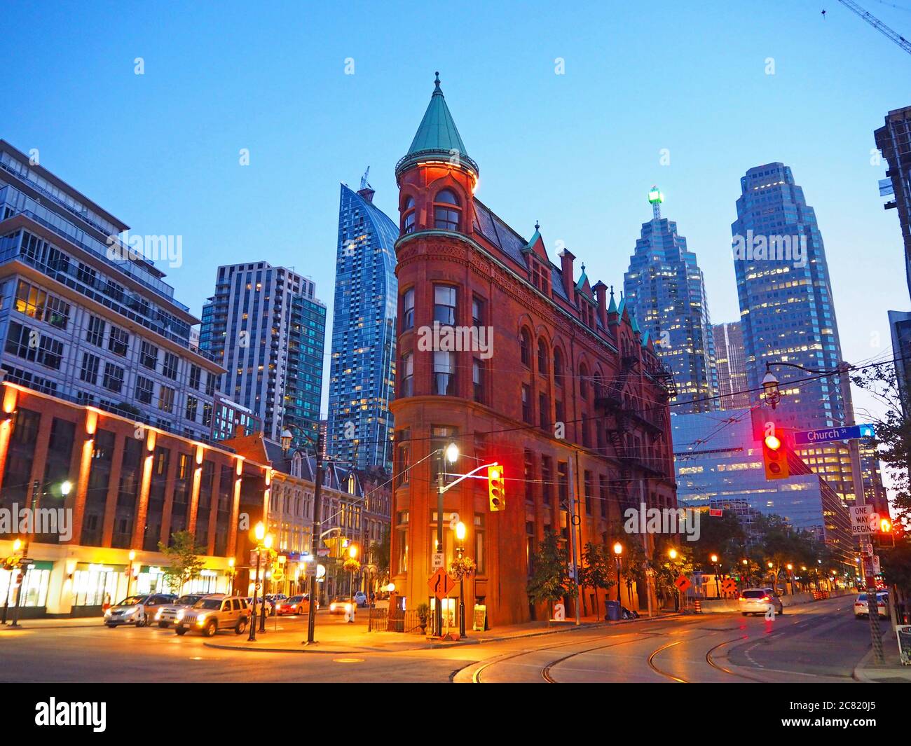 Gooderham Building, also known as the Flatiron Building, Toronto, Ontario, Canada Stock Photo
