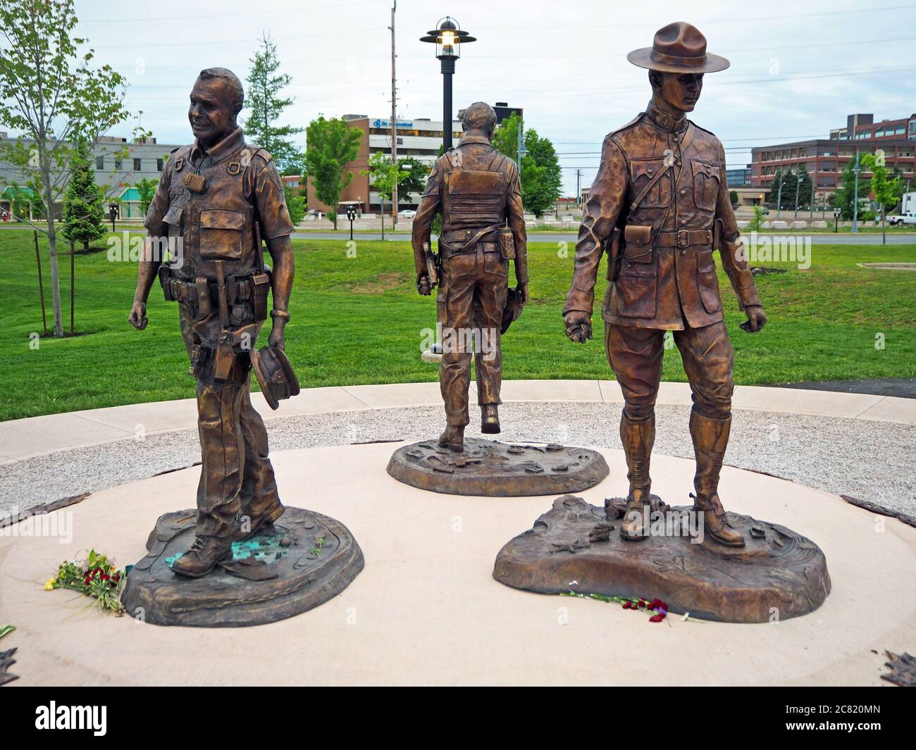 Honour Garden memorial to three RCMP constables killed in 2014 in Moncton, New Brunswick, Canada Stock Photo