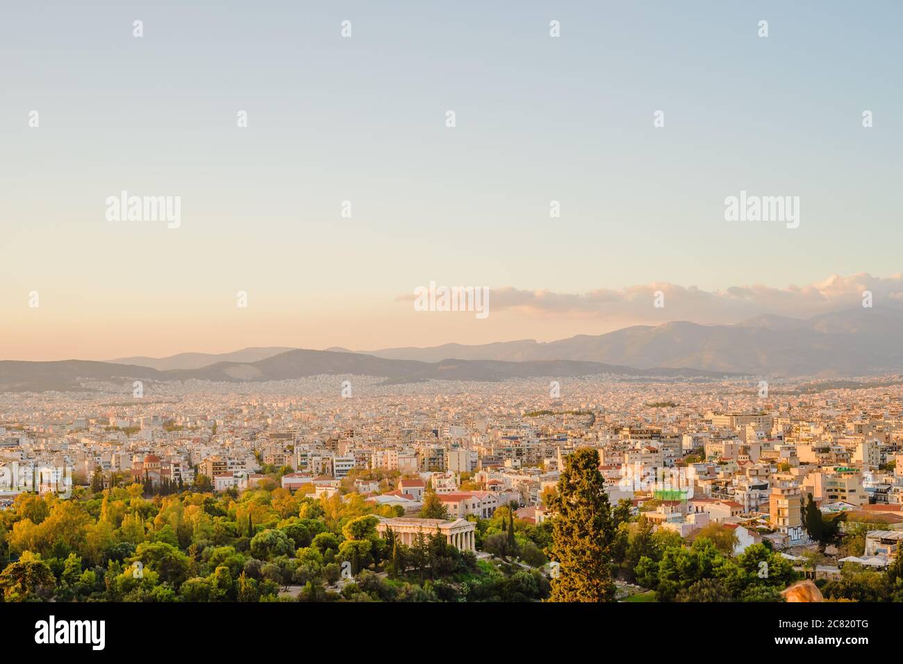 Athenes view from the acropolis, tourist place. Greece Stock Photo