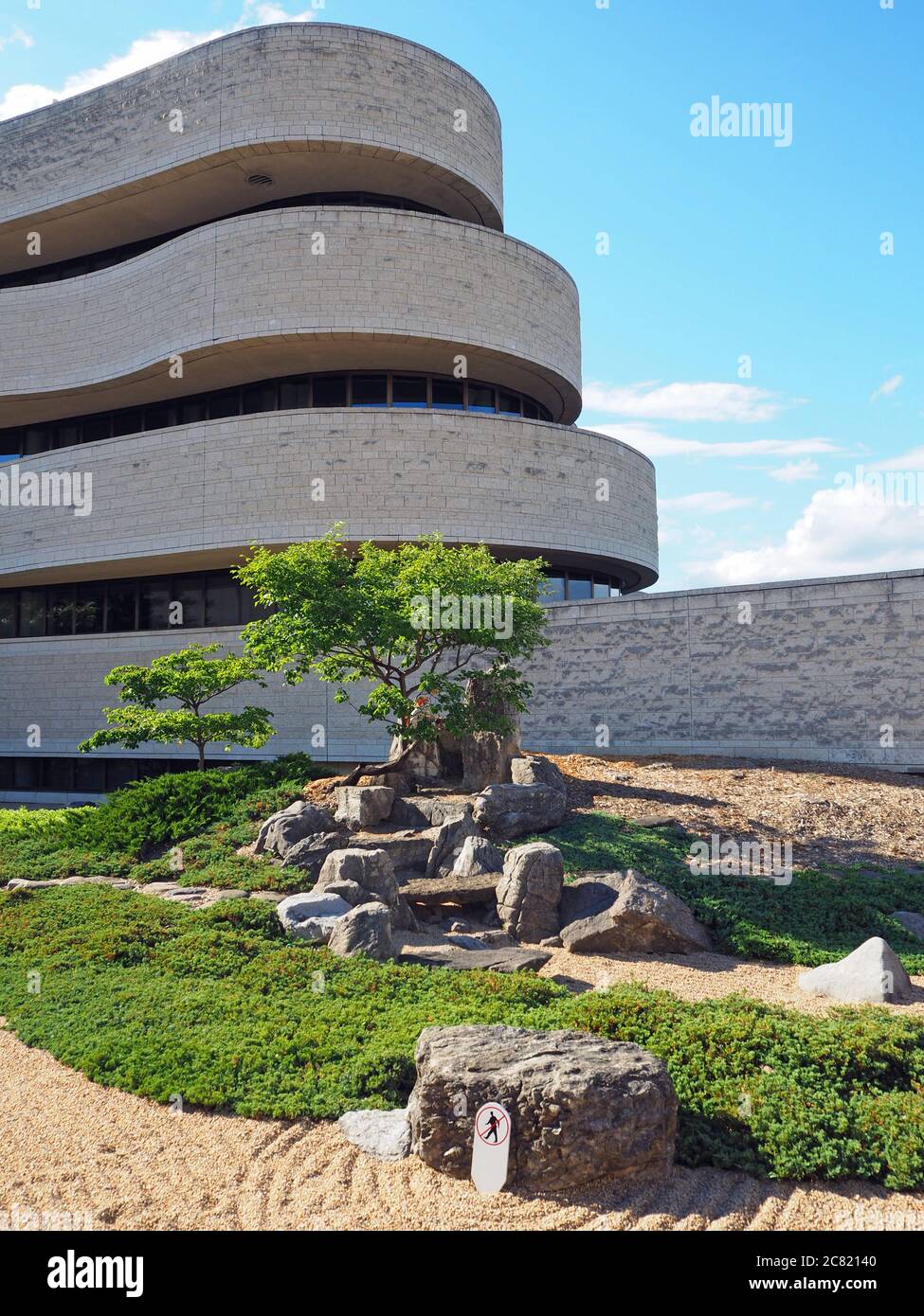 Japanese zen garden at the Canadian Museum of History, Gatineau, Quebec, canada Stock Photo