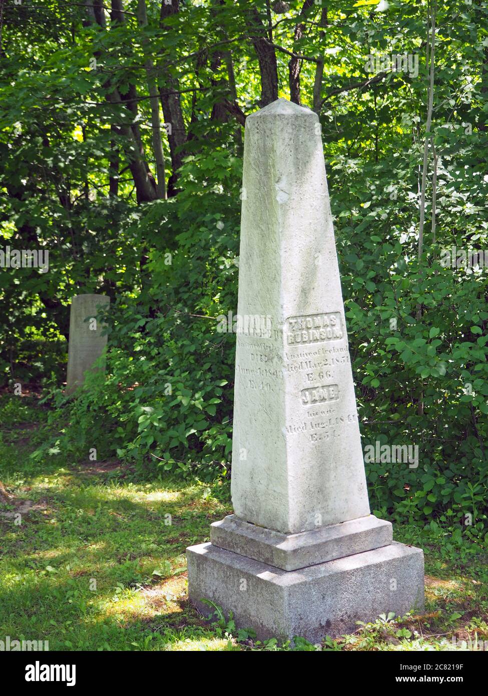 Historic grave at the United Empire Loyalist Burial Grounds, St. Stephen, New Brunswick, Canada Stock Photo