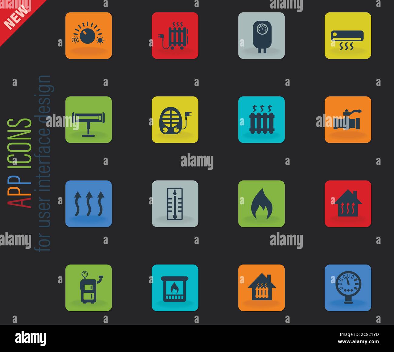 heating icon set Stock Vector Image & Art Alamy
