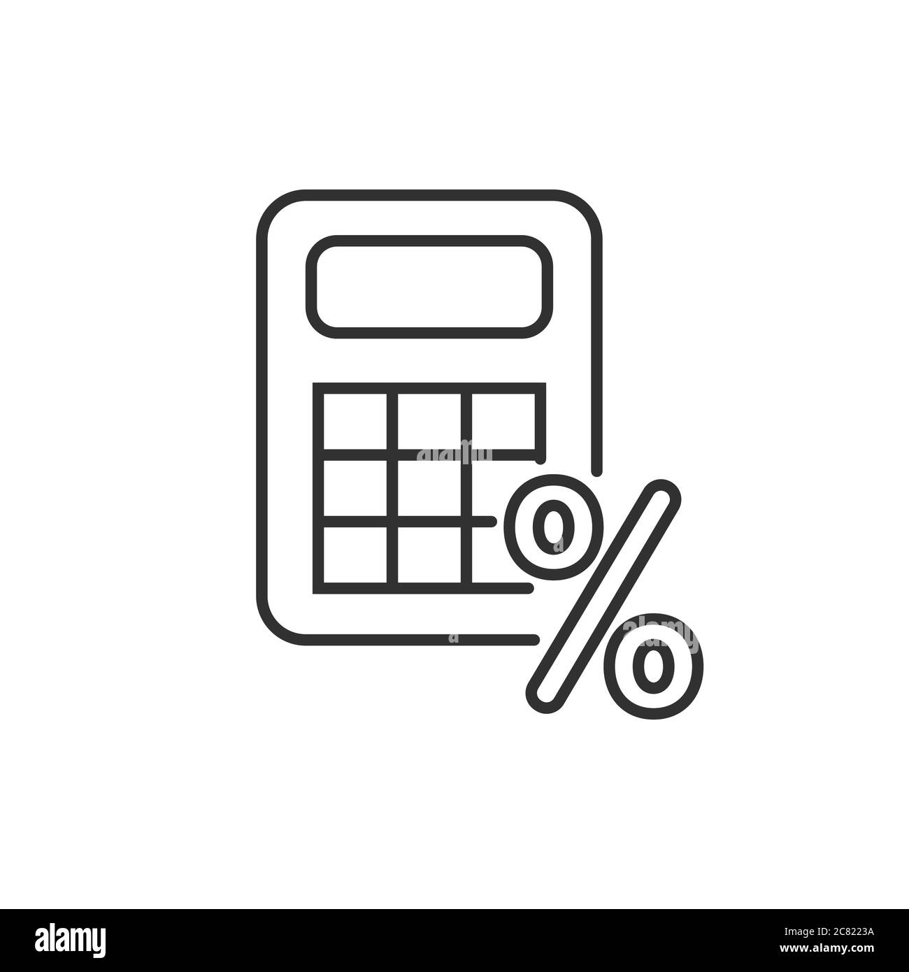 Calculator percent. Line icon. Stock vector illustration isolated on ...