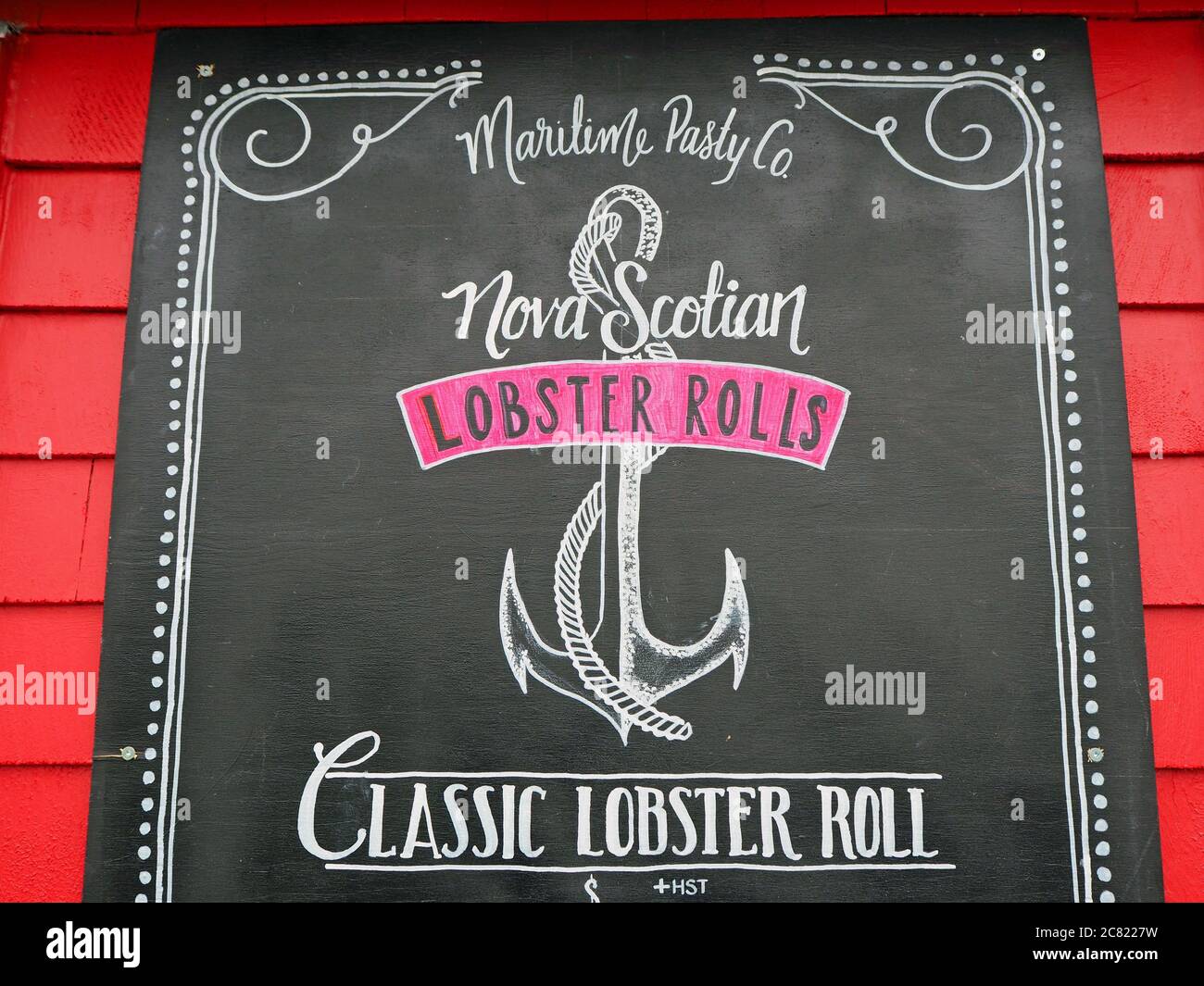 Nova Scotian Lobster Rolls sign, Nova Scotia, Canada Stock Photo
