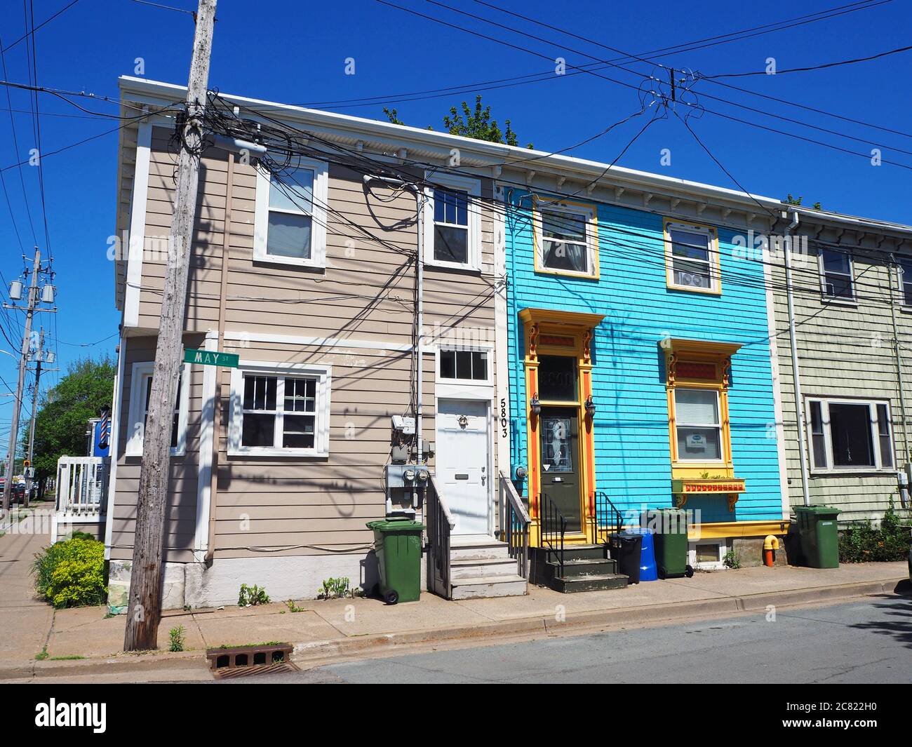 Old row homes in Halifax, Nova Scotia, Canada Stock Photo