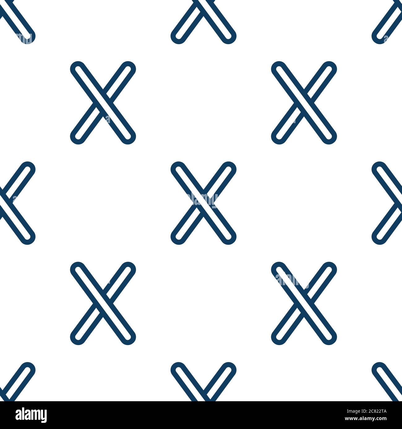 Seamless Cross Pattern. X line blue. Stock vector illustration isolated