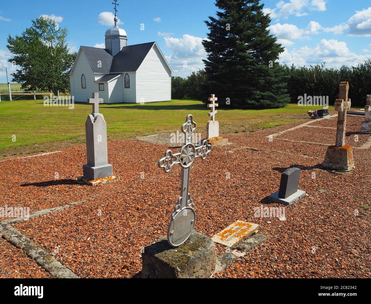 Saint Peters Lutheran cemetery, Hemaruka, Alberta, Canada Stock Photo