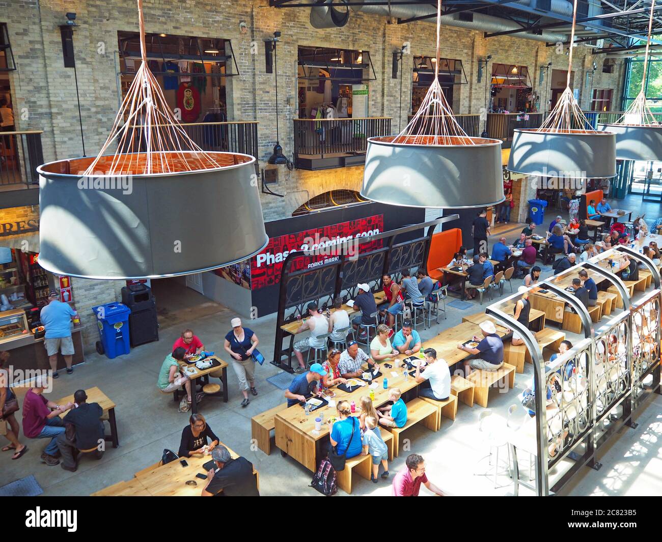 The Forks, an indoor market and food hall in Winnipeg, Manitoba, Canada Stock Photo
