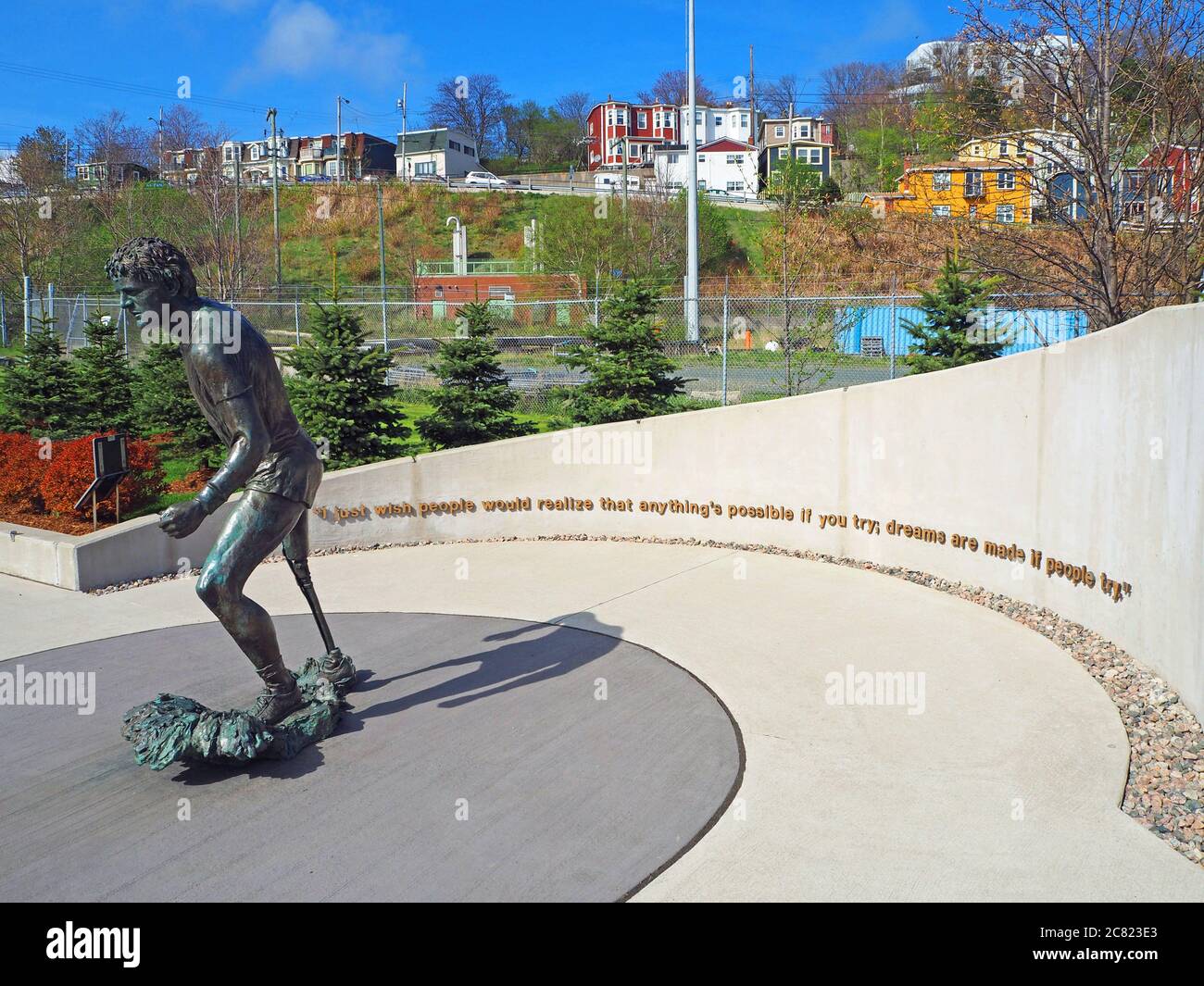 Terry Fox statue, St Johns, Newfoundland, Canada Stock Photo