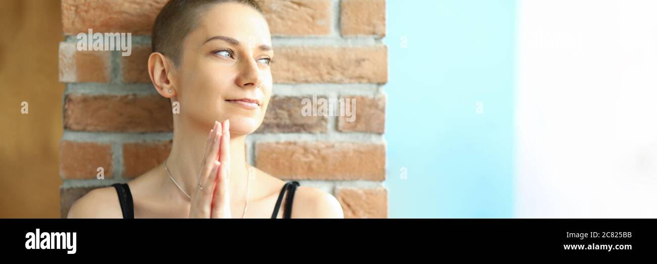 Lady posing at home Stock Photo