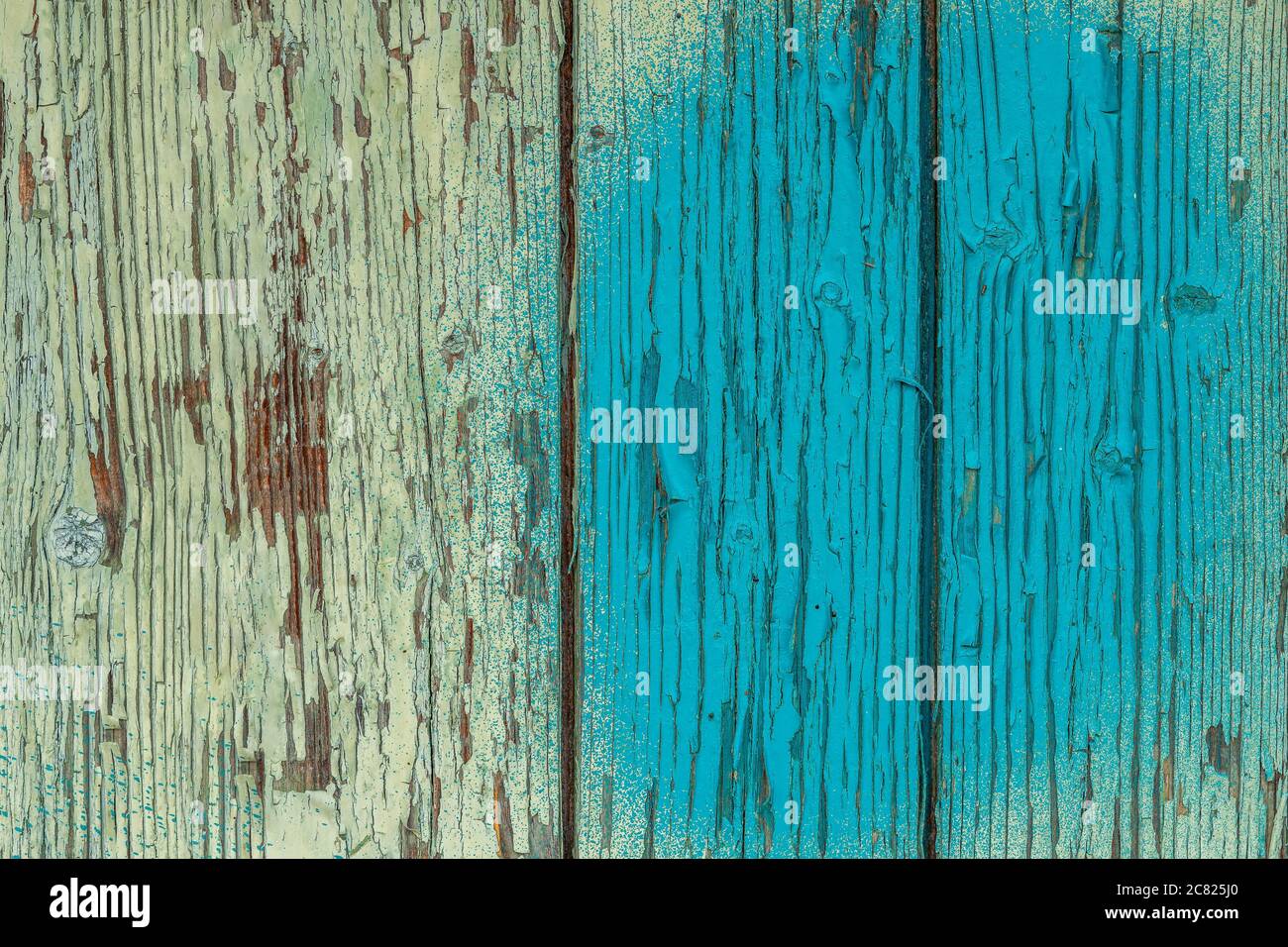 Weathered blue wooden background texture. Shabby wood painted teal or turquoise green. Vintage wood backdrop. Stock Photo