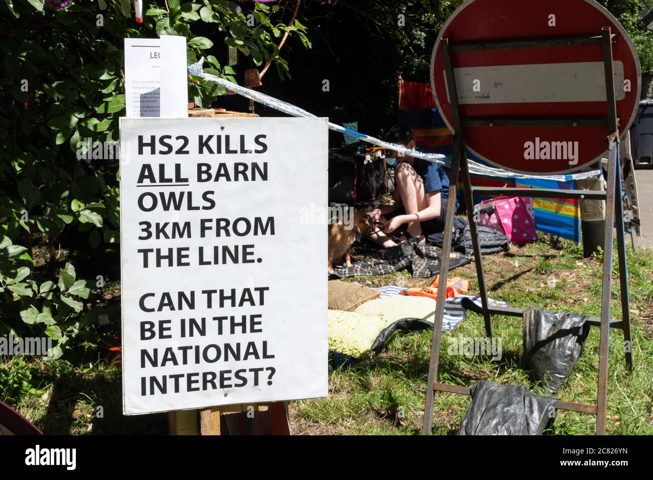 Anti HS2 protest in Great Missenden, Buckinghamshire, England, UK Stock Photo