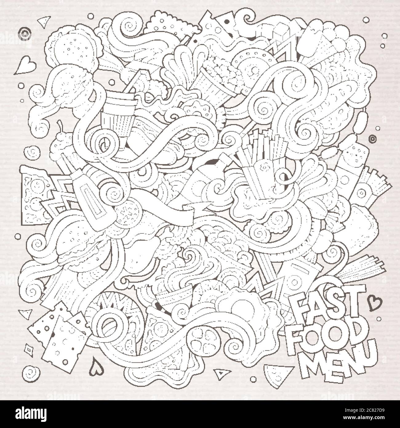 Fast food doodles elements background Stock Vector Image & Art - Alamy