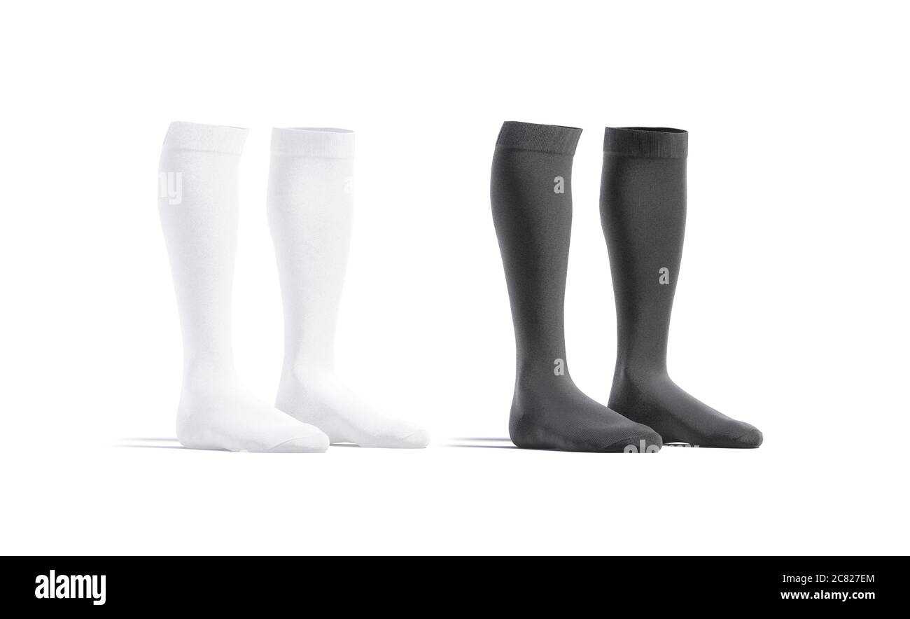 Download Blank Black And White Soccer Socks Mockup Pair Half Turned View Stock Photo Alamy Yellowimages Mockups