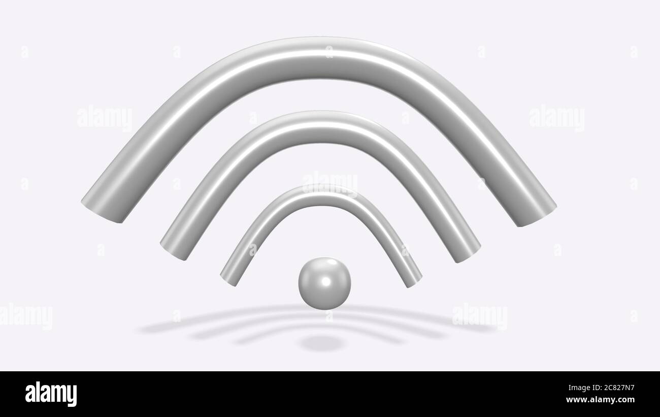 3D render colorful wifi icon on white background Stock Photo
