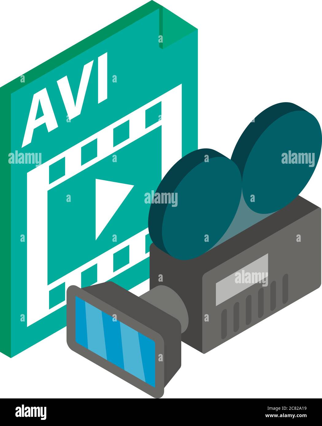 Video file icon, isometric style Stock Vector