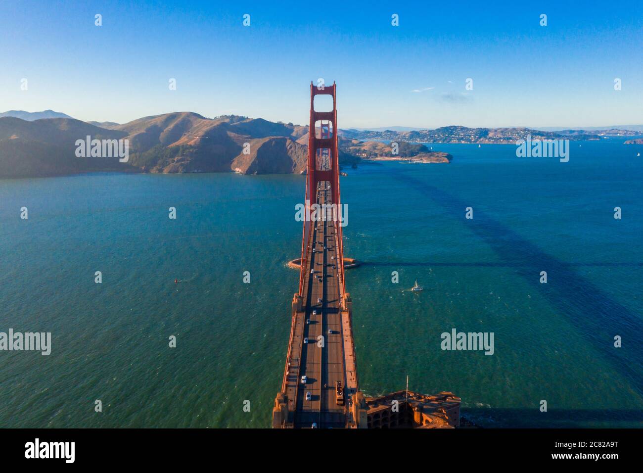 Aerial shot of the Golden Gate Bridge in the USA at daytime Stock Photo ...