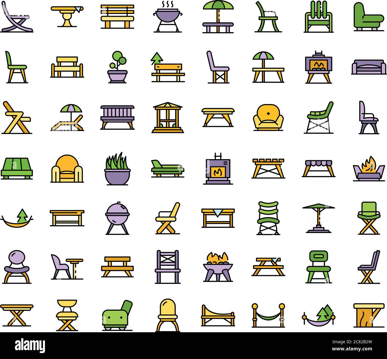 Garden furniture icons vector flat Stock Vector Image & Art Alamy