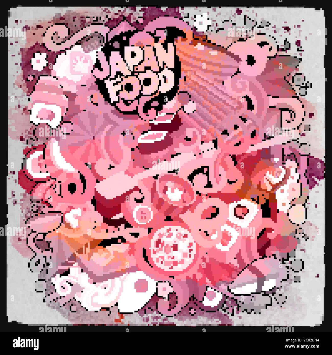 Cartoon hand-drawn doodles Japan food illustration Stock Vector Image ...