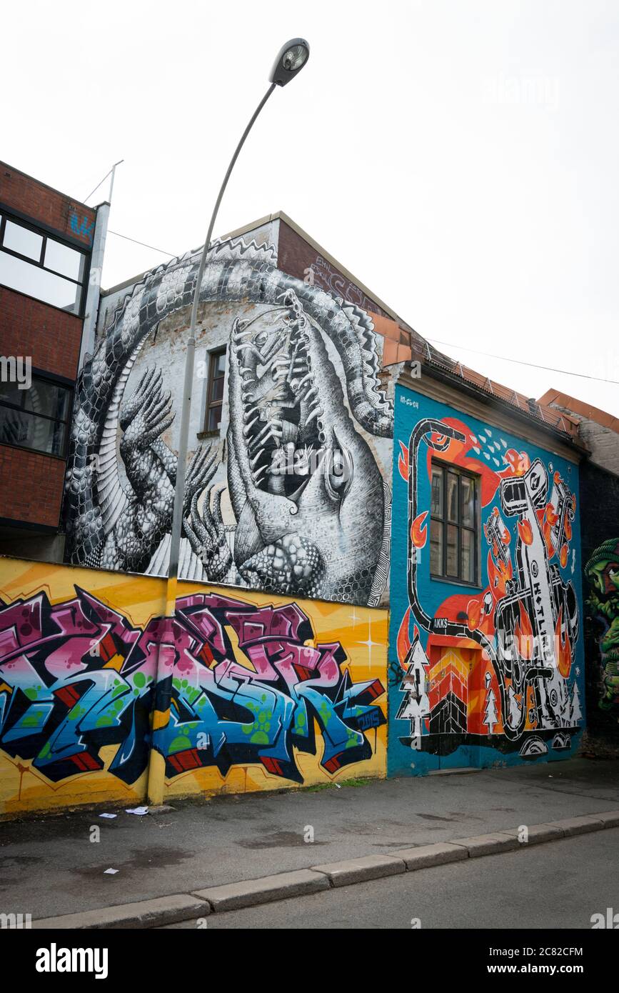 Graffiti in Grunerlokka, Oslo, Norway Stock Photo Alamy