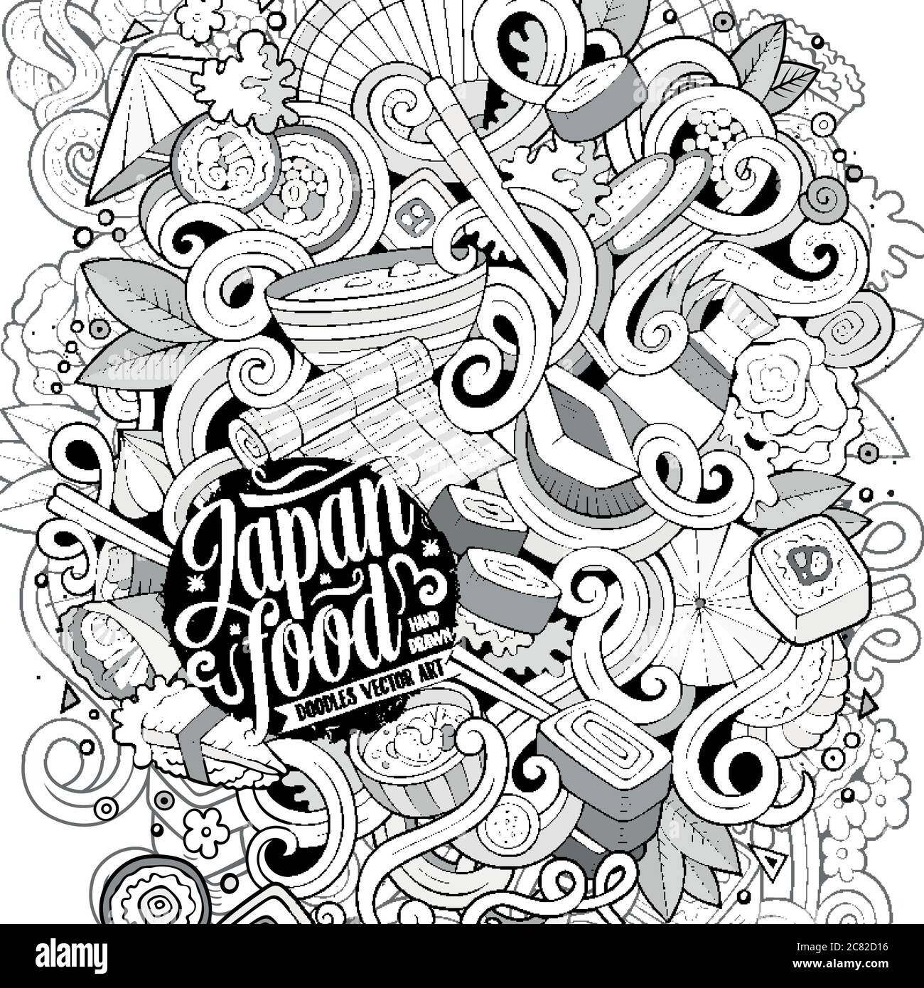 Cartoon doodles Japan food illustration Stock Vector Image & Art - Alamy