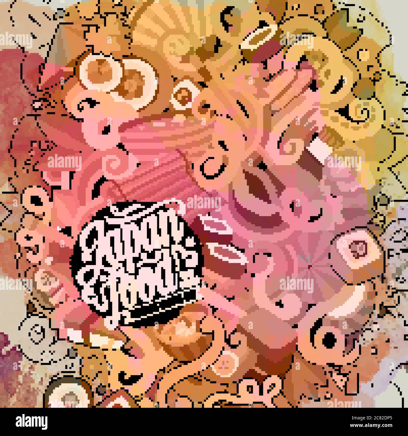 Cartoon hand-drawn doodles Japan food illustration Stock Vector Image ...