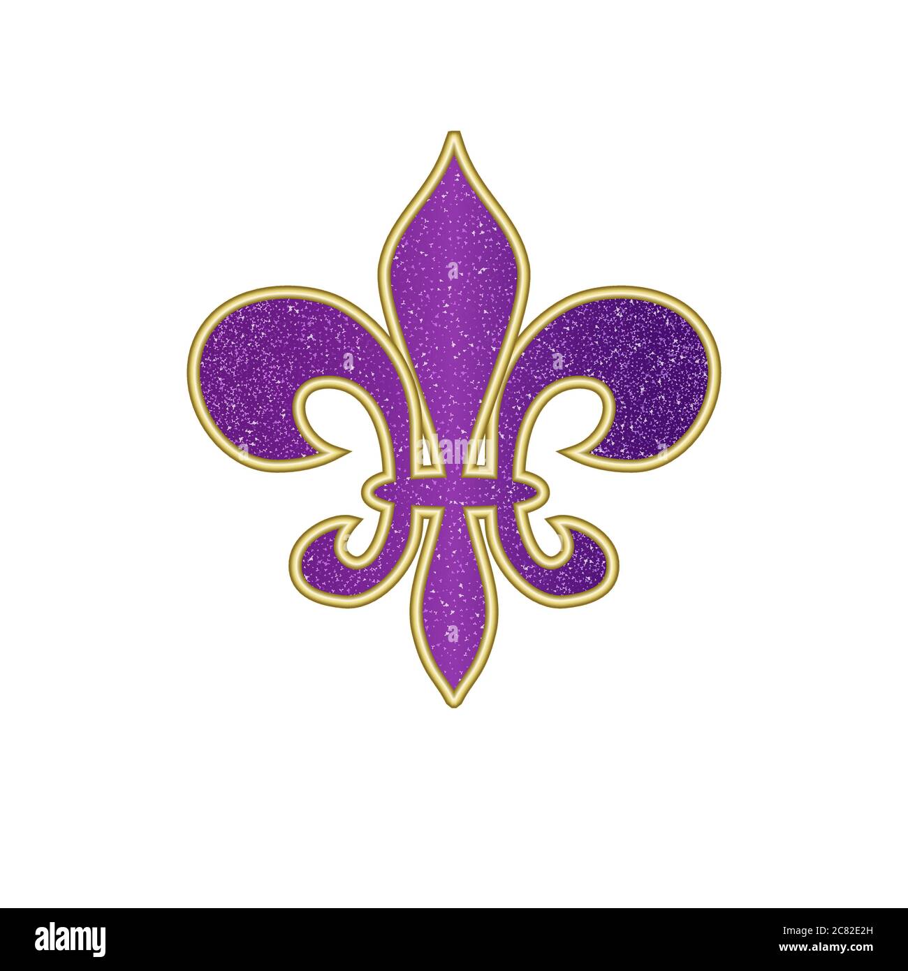 Beautiful Fleur-de-Lis lily symbol isolated on white. Venetian carnival ...