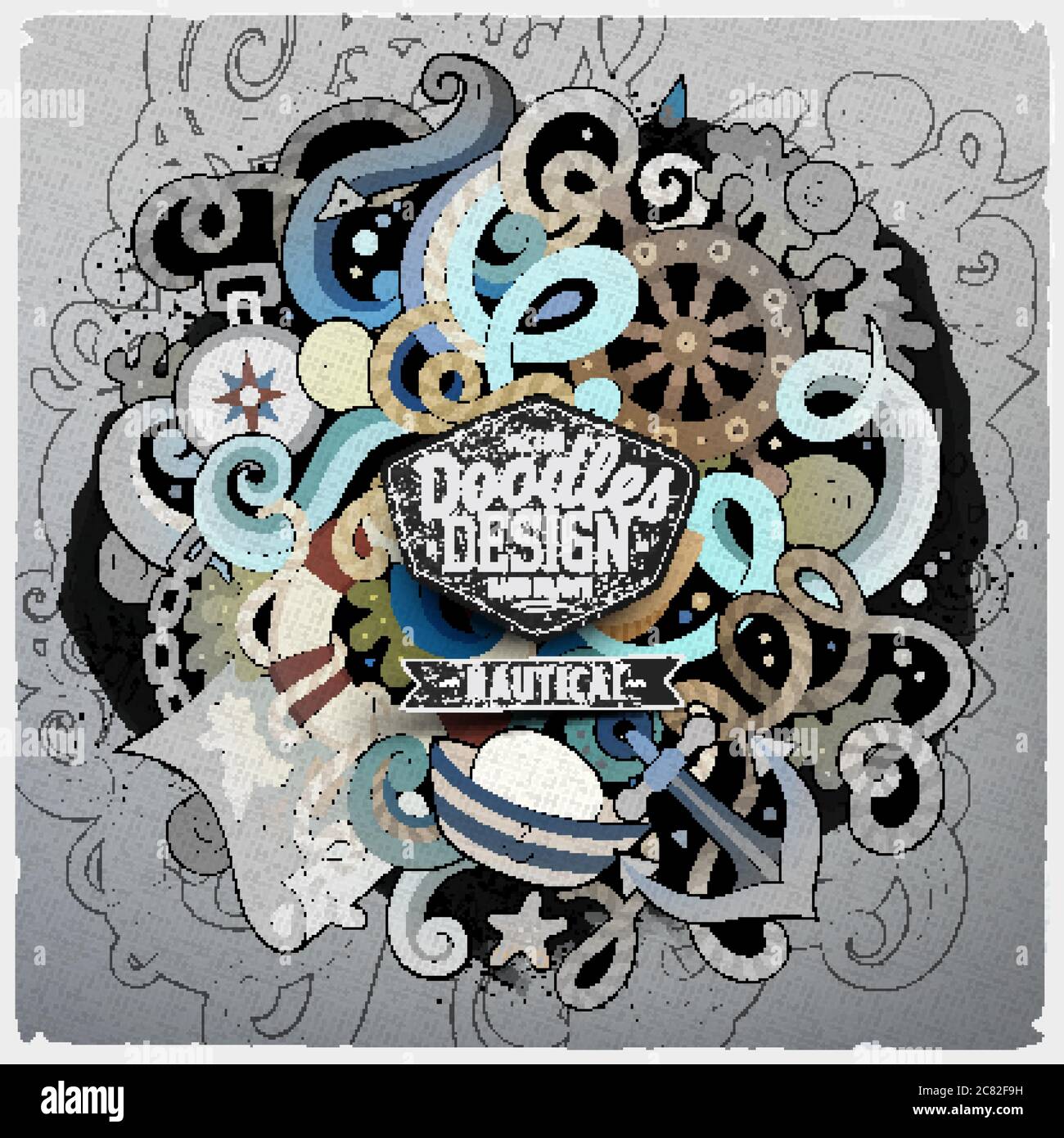 Nautical cartoon vector hand drawn doodle illustration Stock Vector ...