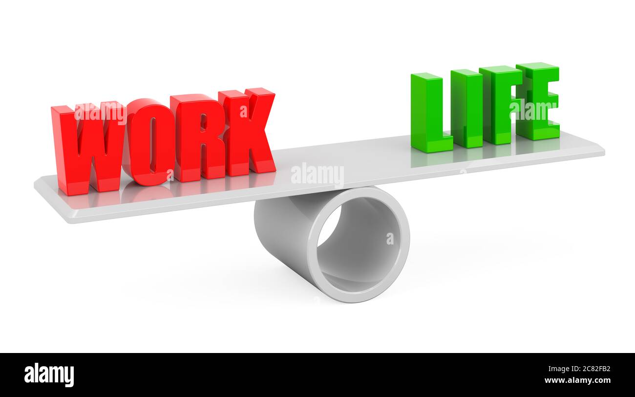 Life and Work balance concept, 3D rendering isolated on white ...