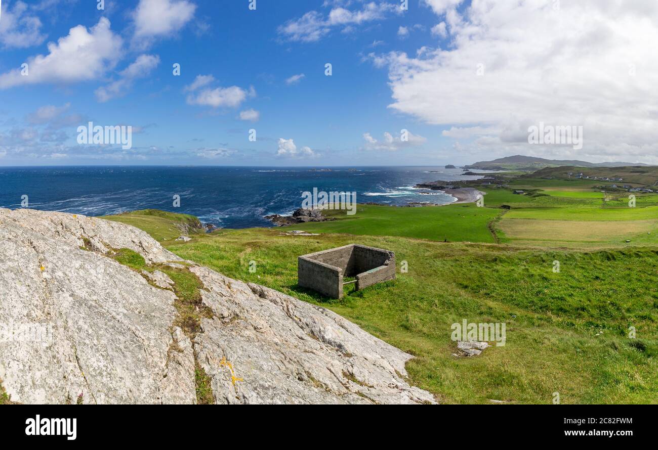 The landscape of Malin Head in Donegal, Ireland. Wild Atlantic Way. Stock Photo
