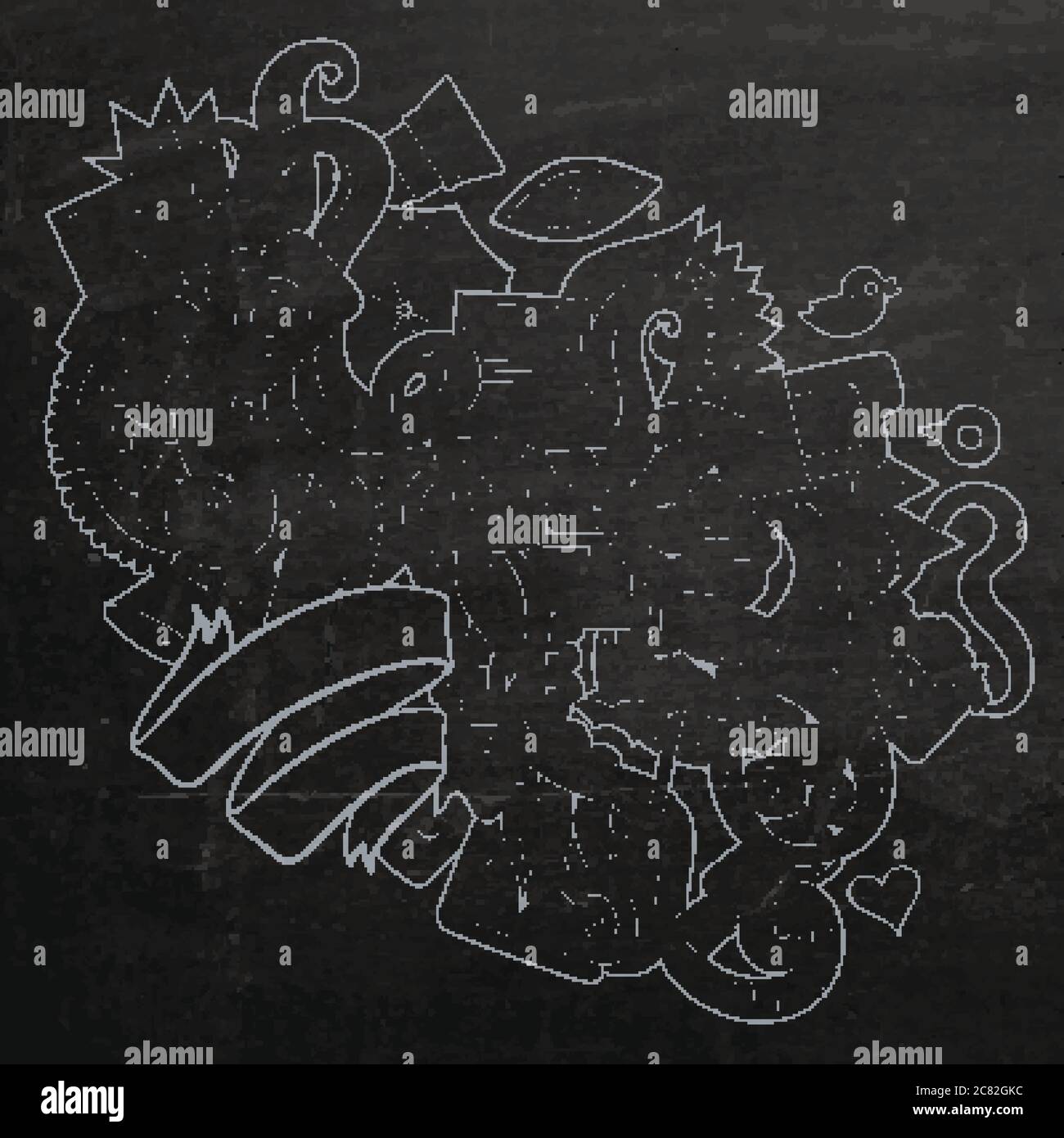 Photography doodles elements sketch background Stock Vector Image & Art