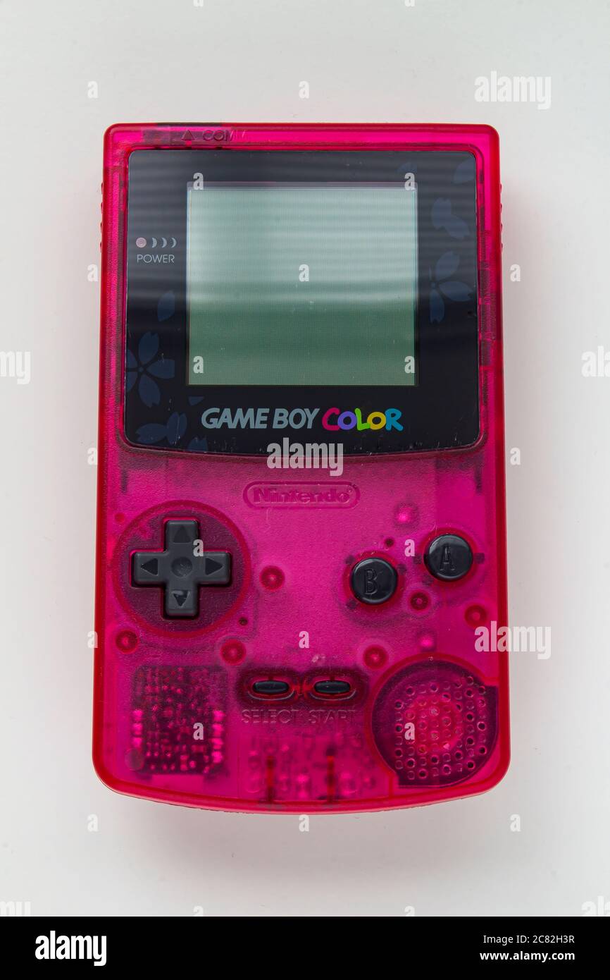 Calgary, Alberta, Canada. July 20, 2020. Game Boy Color on a white background Stock Photo