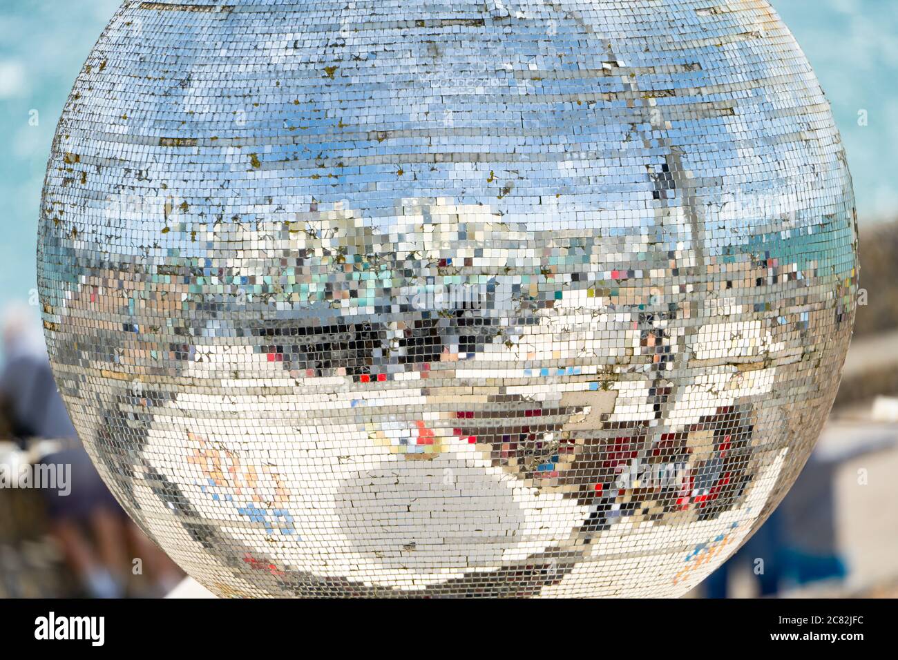 Al large outdoor mirror ball, Brighton, UK Stock Photo Alamy