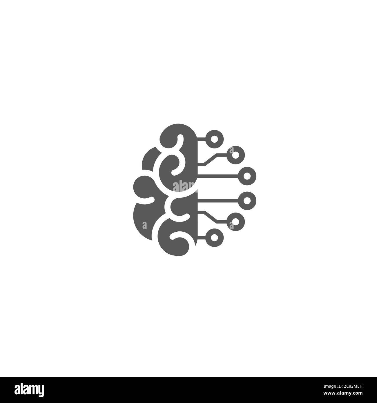 brain and electrical plug. Inspiration charge flat icon. New business idea. smart, clever, creative symbol Vector illustration. Knowledge, solution, i Stock Vector