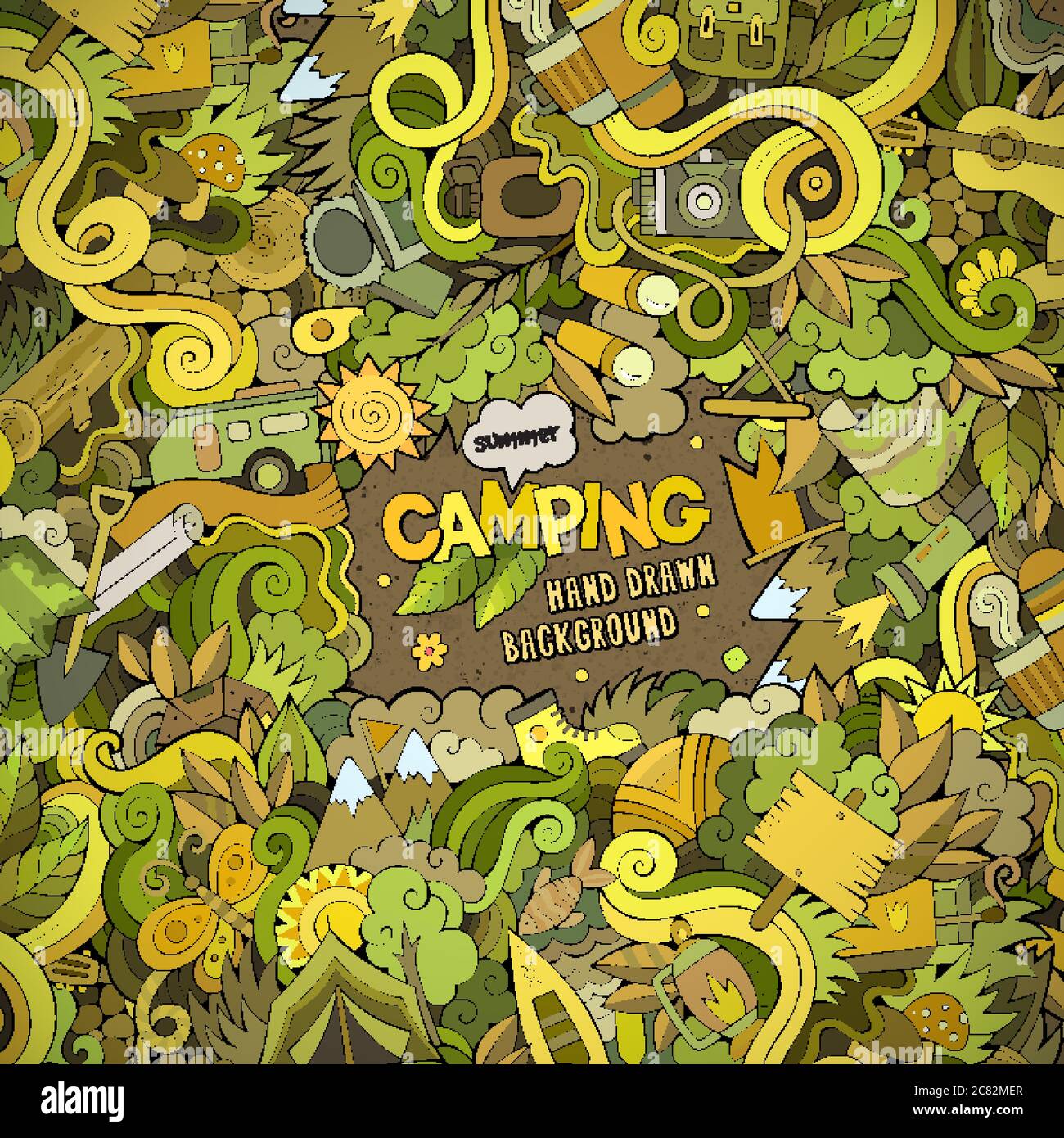 Cartoon Camping frame background Stock Vector Image & Art - Alamy