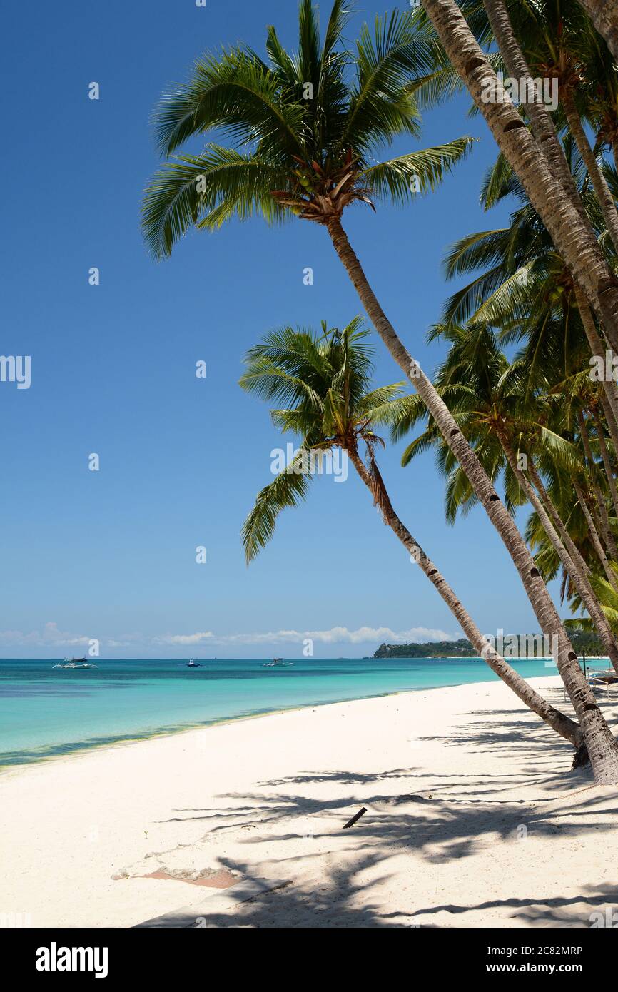 View of White Beach. Boracay. Western Visayas. Philippines Stock Photo ...
