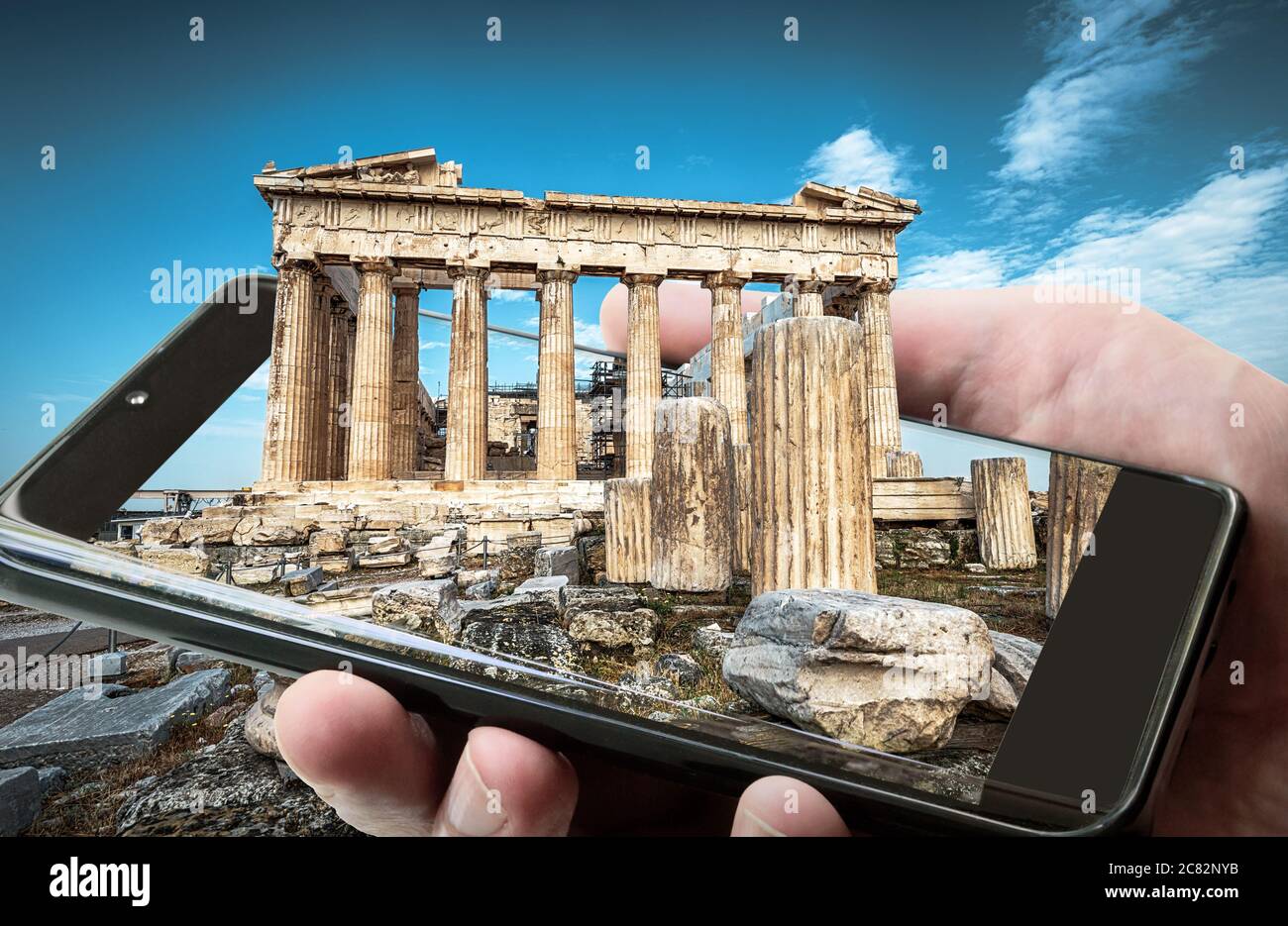 Parthenon on Acropolis of Athens, Greece. Picture of Athens landmark on