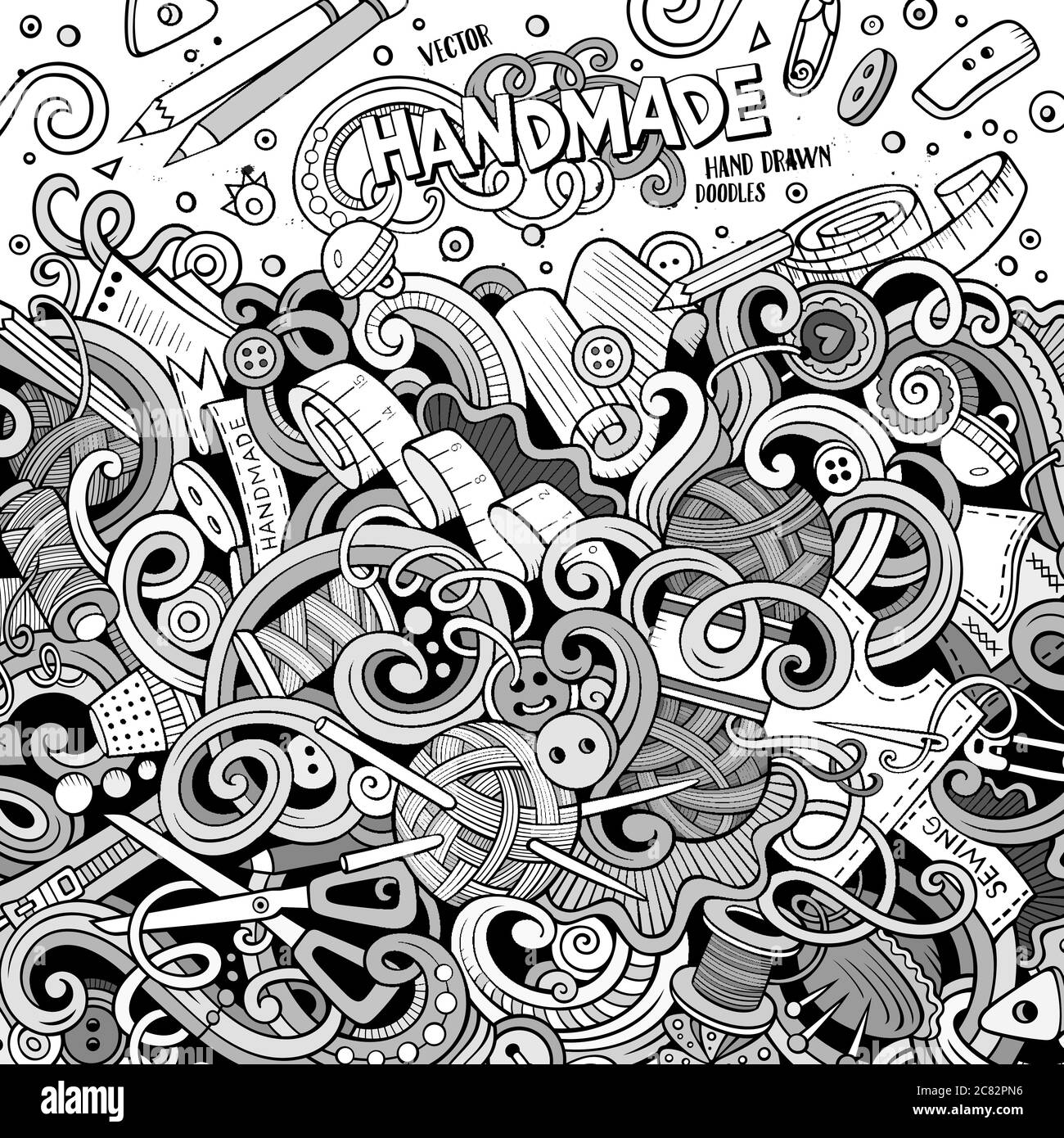 Cartoon cute doodles hand made frame design Stock Vector Image & Art ...