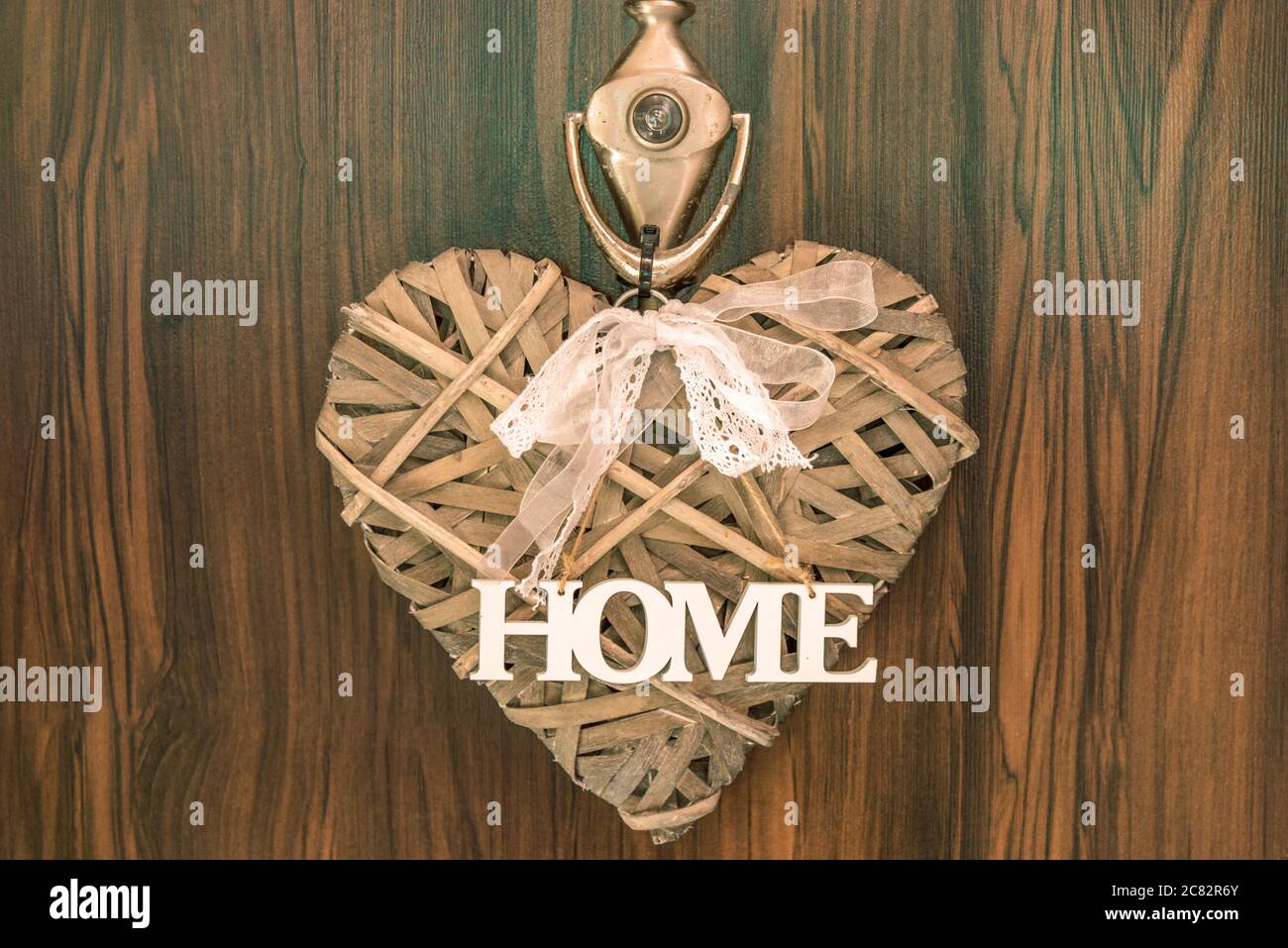 Beautiful Interior decorations with HOME letters and hearts Stock Photo ...
