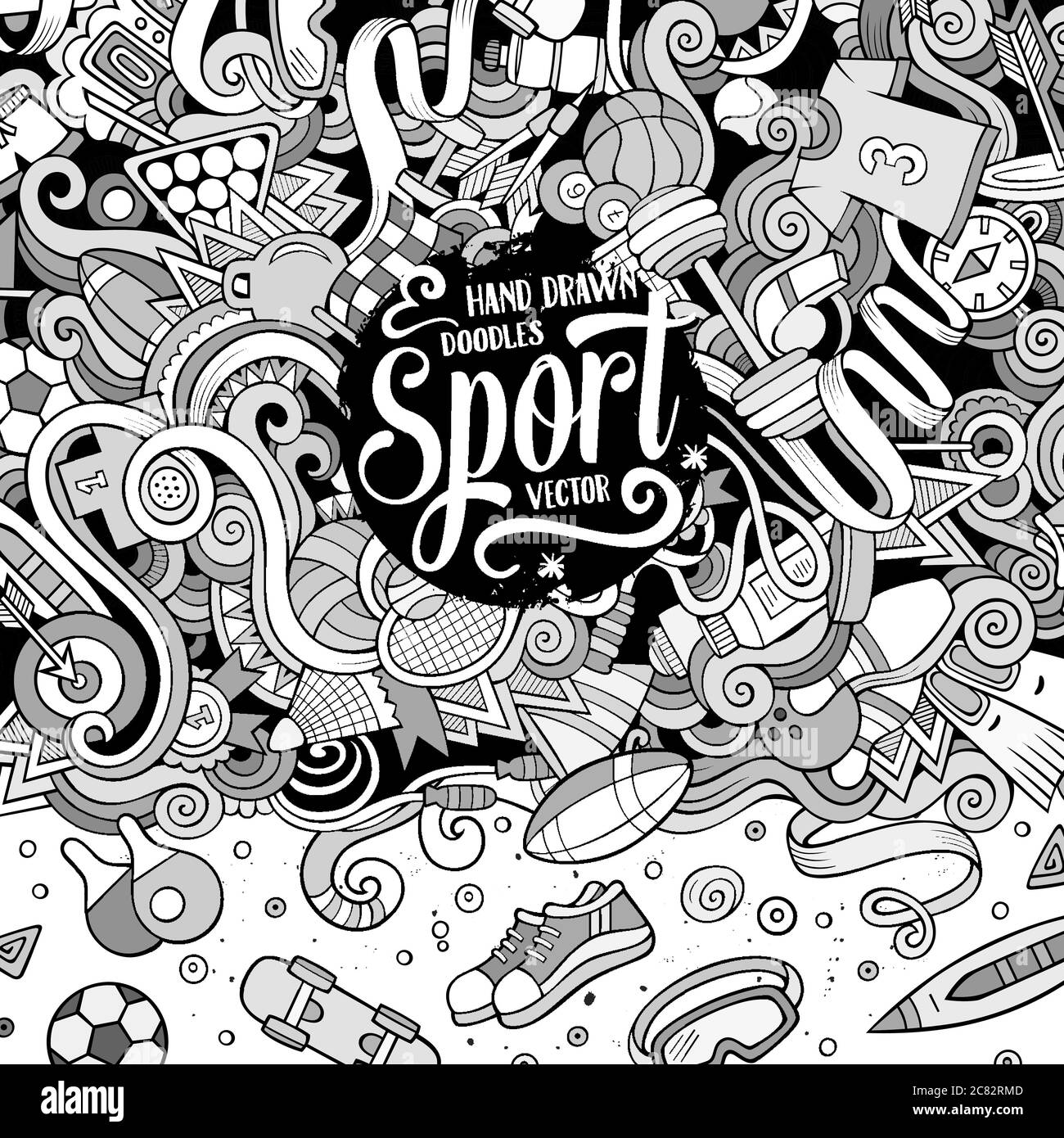 Cartoon Cute Doodles Sport Frame Stock Vector Image Art Alamy