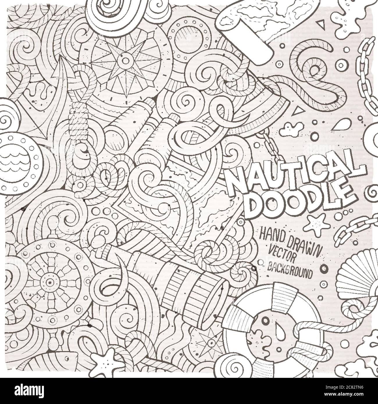 Cartoon vector nautical doodle frame Stock Vector Image & Art - Alamy