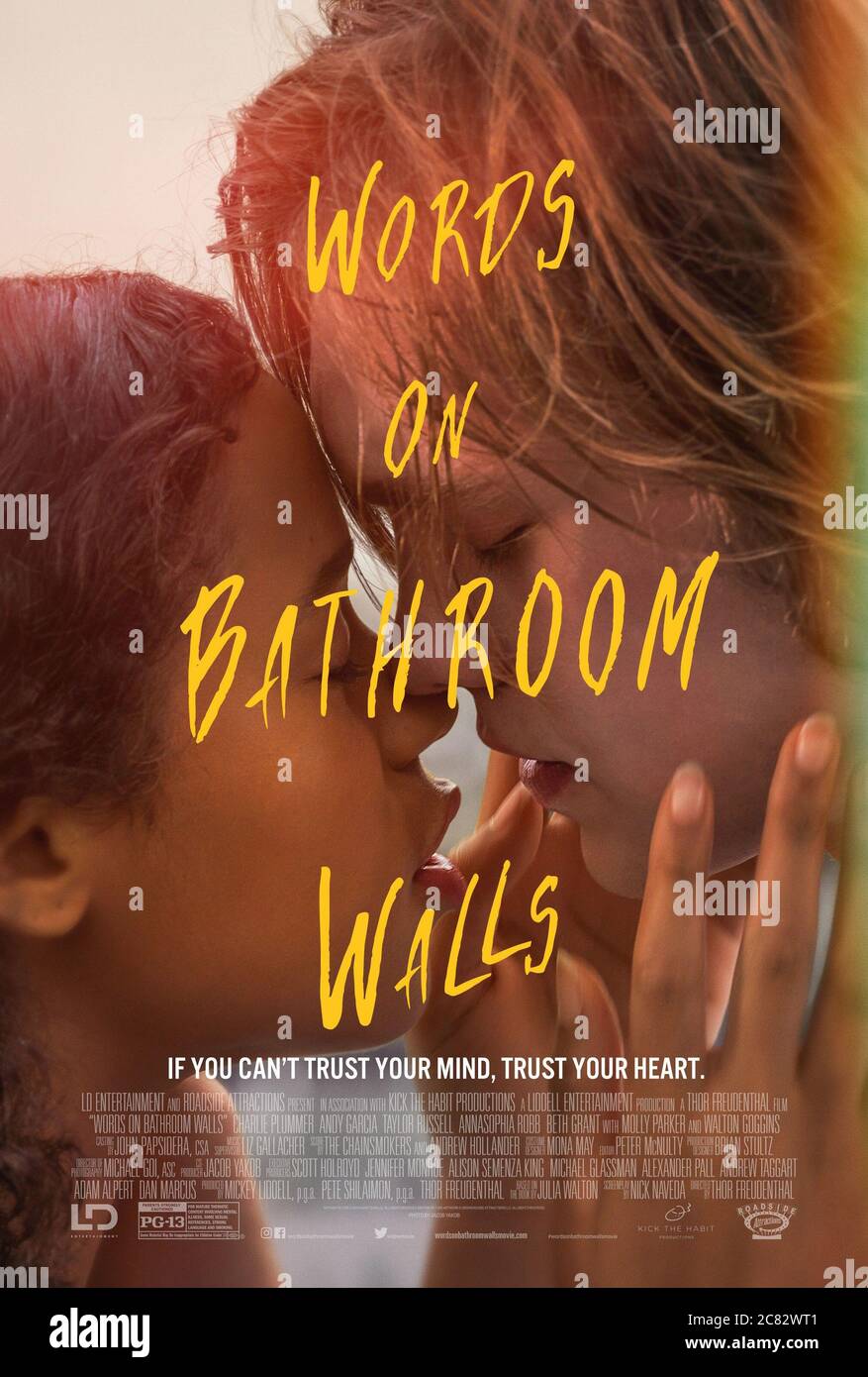 WORDS ON BATHROOM WALLS, US poster, from left: Taylor Russell, Charlie ...