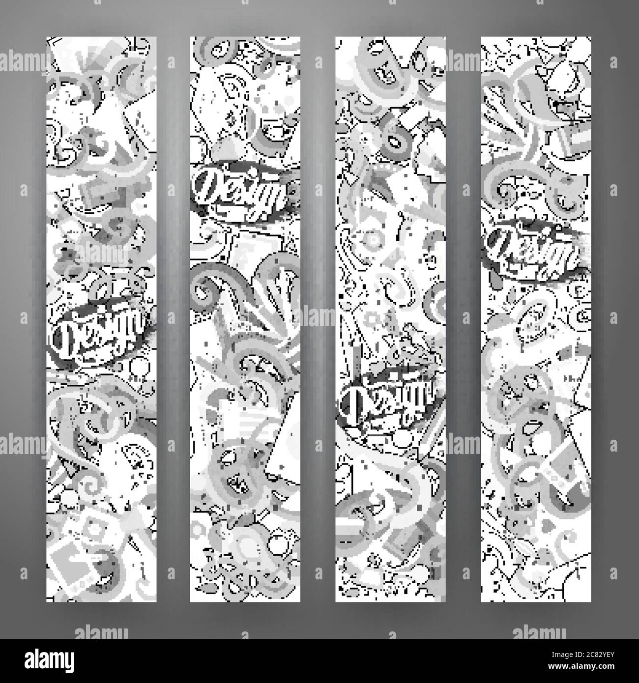 Cartoon vector doodles artistic banners Stock Vector Image & Art - Alamy
